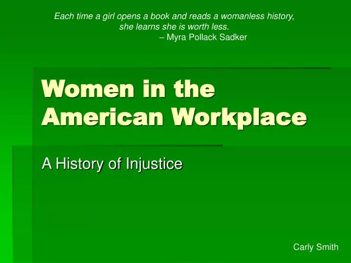 women in the american workplace