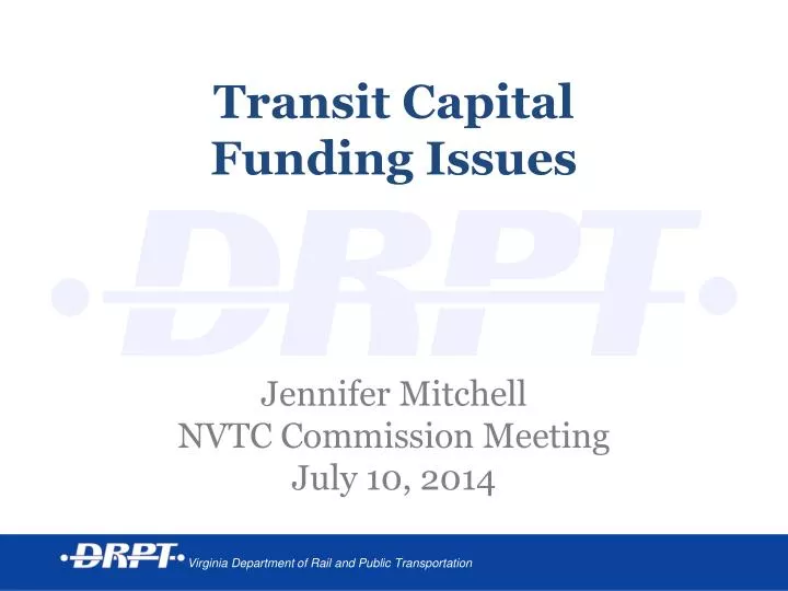 transit capital funding issues