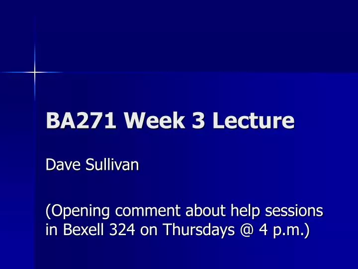 ba271 week 3 lecture