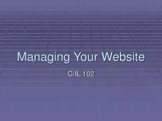 Managing Your Website