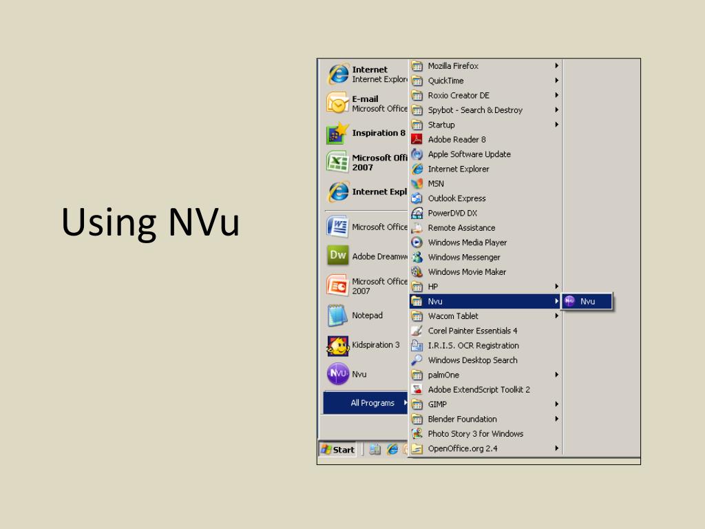 PPT - Creating and Formatting Web Pages with NVu: A Step-by-Step Guide ...