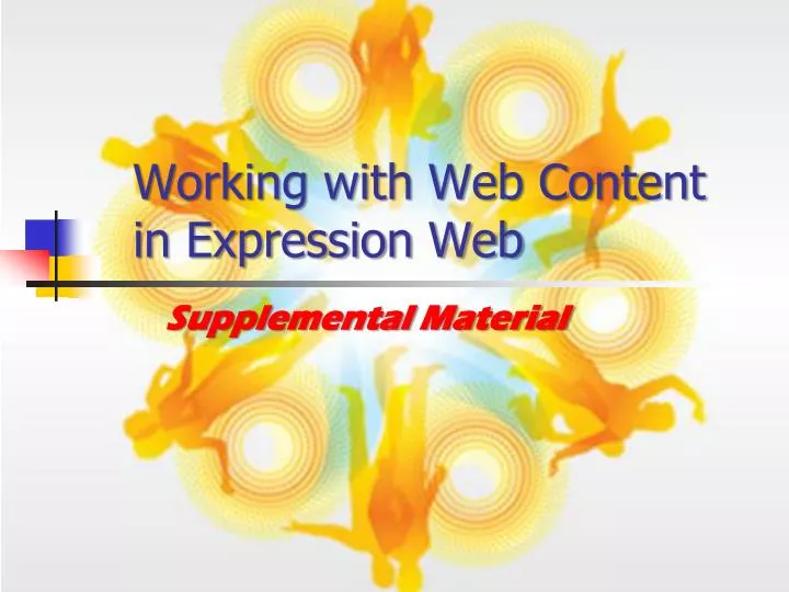 working with web content in expression web