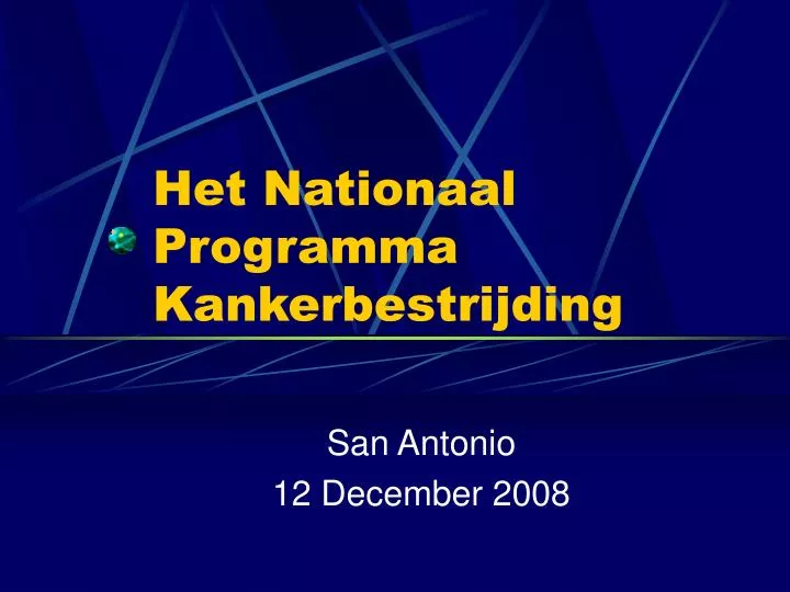 het nationaal programma kankerbestrijding