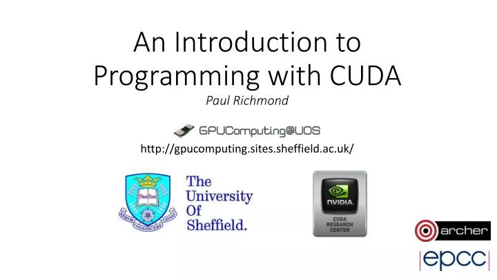 an introduction to programming with cuda paul richmond