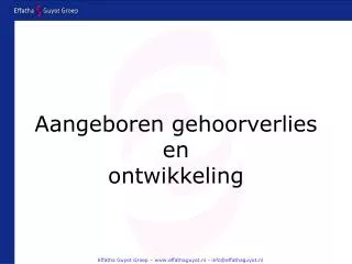 aangeboren gehoorverlies en ontwikkeling