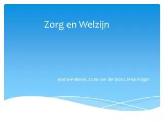 zorg en welzijn