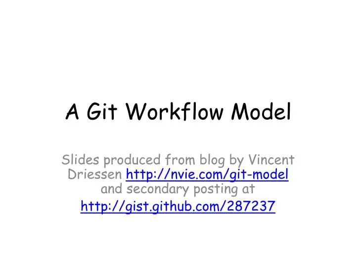 a git workflow model