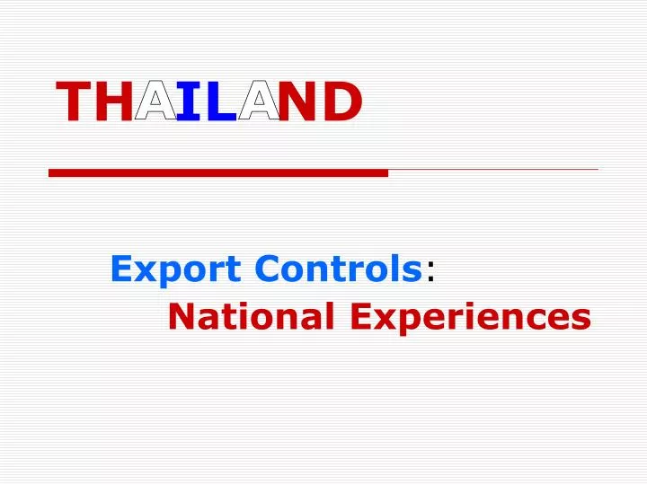 export controls national experiences