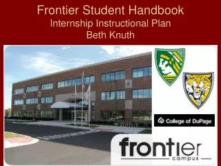 Frontier Student Handbook Internship Instructional Plan Beth Knuth