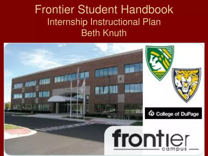 frontier student handbook internship instructional plan beth knuth