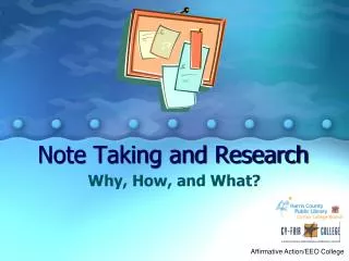 Note Taking and Research