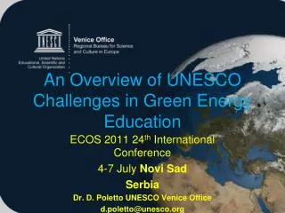 An Overview of UNESCO Challenges in Green Energy Education