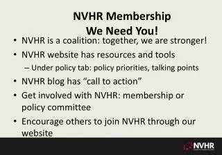 NVHR Membership We Need You!