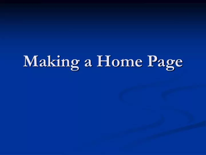 making a home page