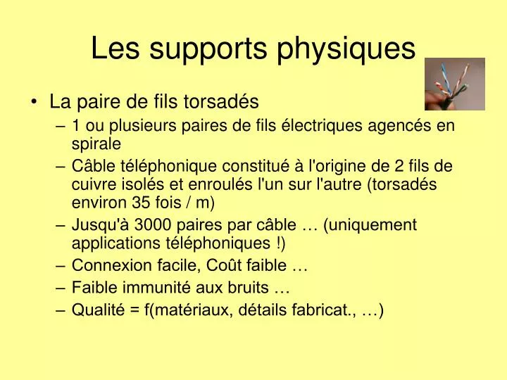 les supports physiques
