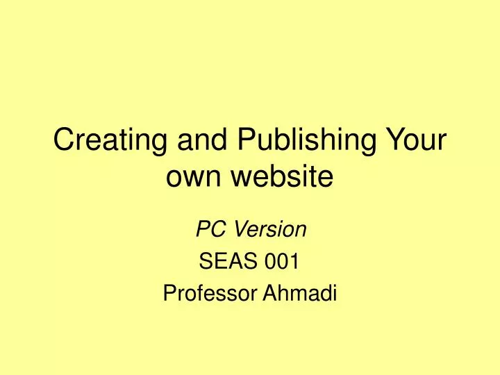 creating and publishing your own website