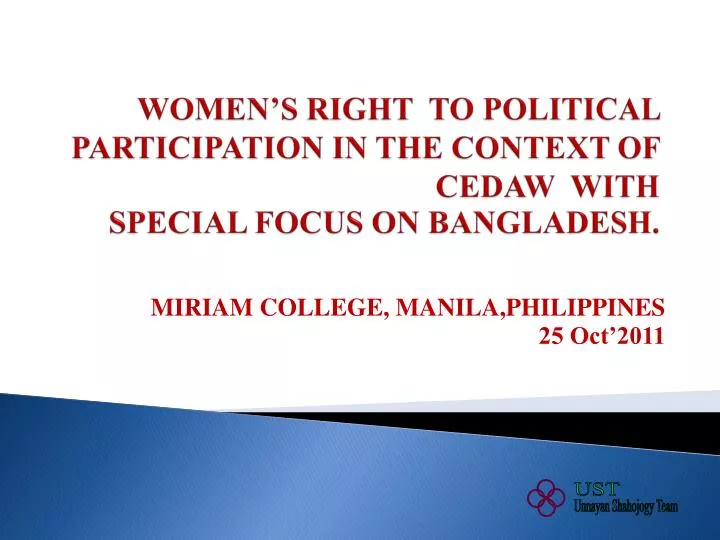 women s right to political participation in the context of cedaw with special focus on bangladesh