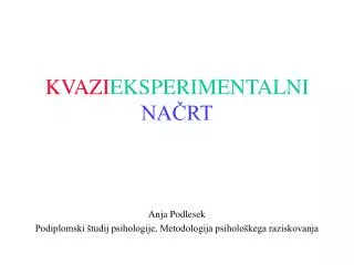 kvazi eksperimentalni na rt