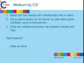 welkom bij c3