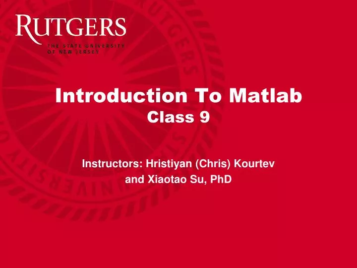 introduction to matlab class 9