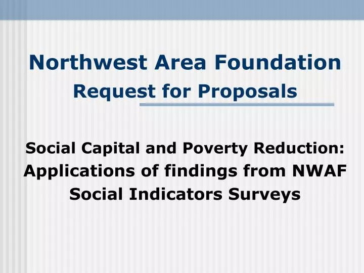 northwest area foundation request for proposals