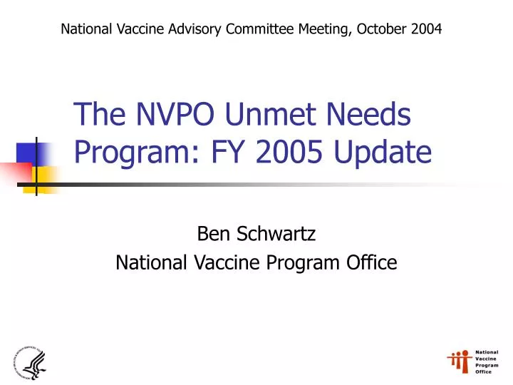 the nvpo unmet needs program fy 2005 update