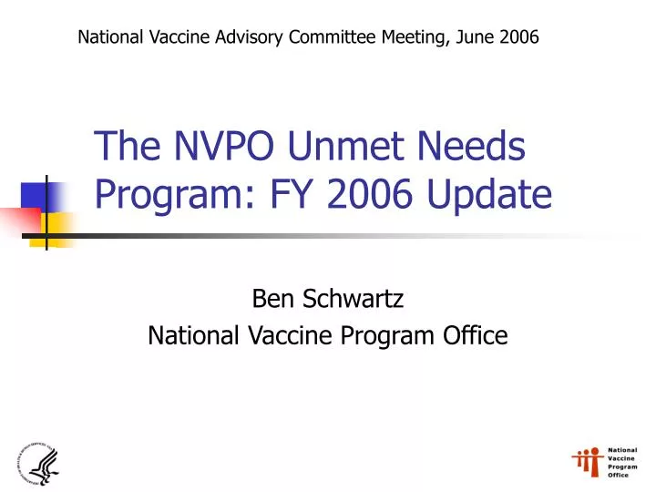 the nvpo unmet needs program fy 2006 update