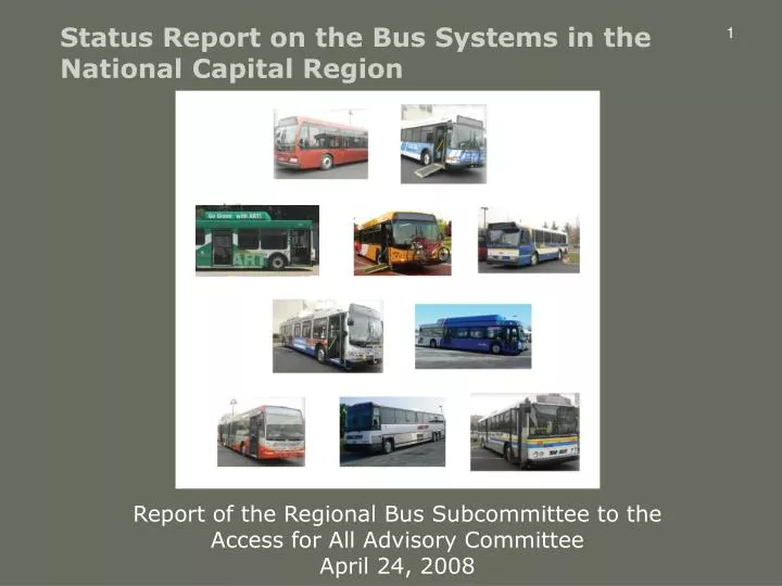 status report on the bus systems in the national capital region