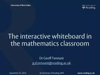 The interactive whiteboard in the mathematics classroom