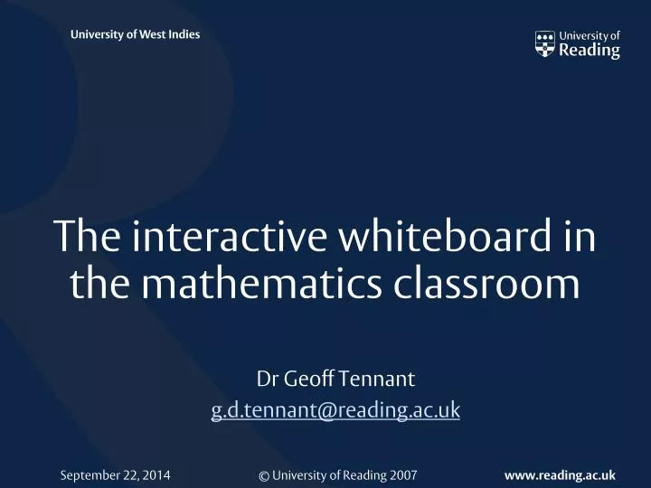the interactive whiteboard in the mathematics classroom