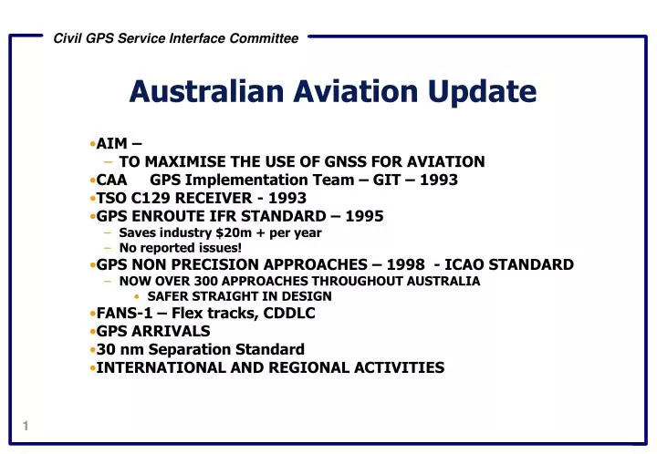 australian aviation update