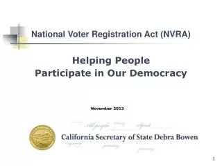 Helping People Participate in Our Democracy