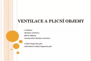 ventilace a plicn objemy