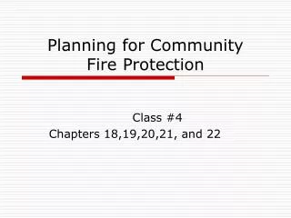 Planning for Community Fire Protection