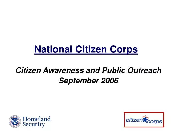 citizen awareness and public outreach september 2006