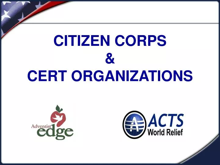 citizen corps cert organizations