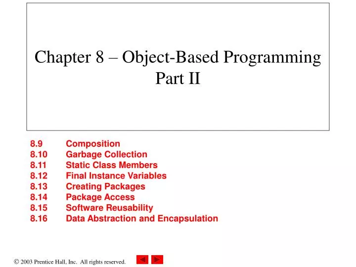 chapter 8 object based programming part ii