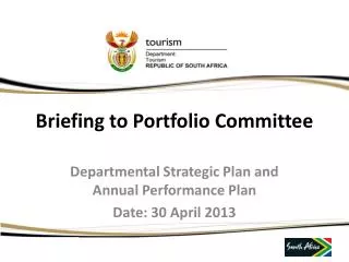 Briefing to Portfolio Committee