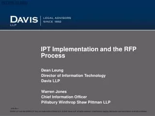 IPT Implementation and the RFP Process