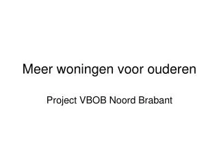 meer woningen voor ouderen