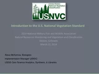 Introduction to the U.S. National Vegetation Standard