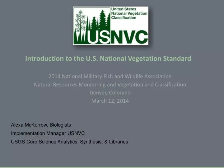 introduction to the u s national vegetation standard