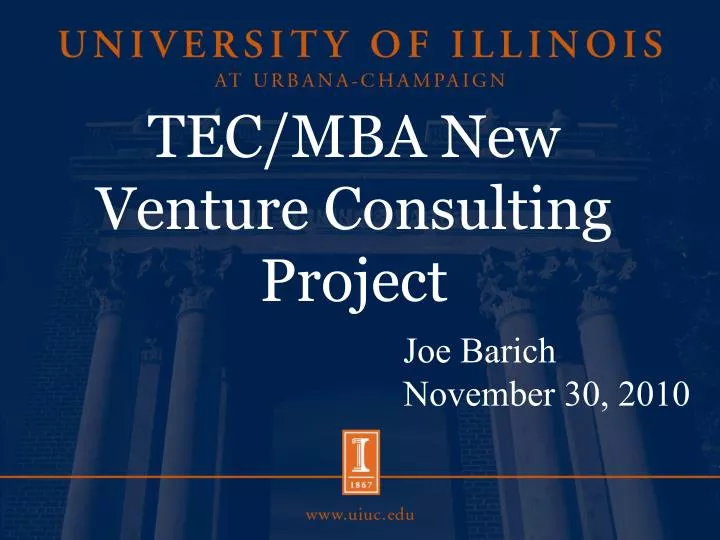 tec mba new venture consulting project