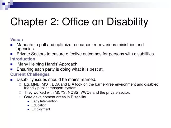 chapter 2 office on disability