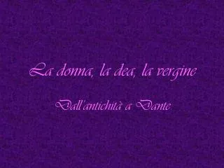 la donna la dea la vergine
