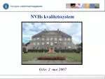 NVHs kvalitetssystem - slide 1