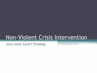 Non-Violent Crisis Intervention