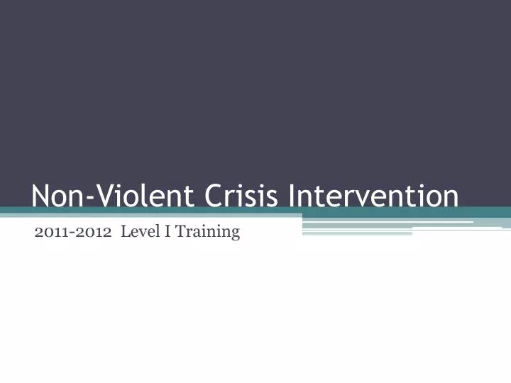 non violent crisis intervention