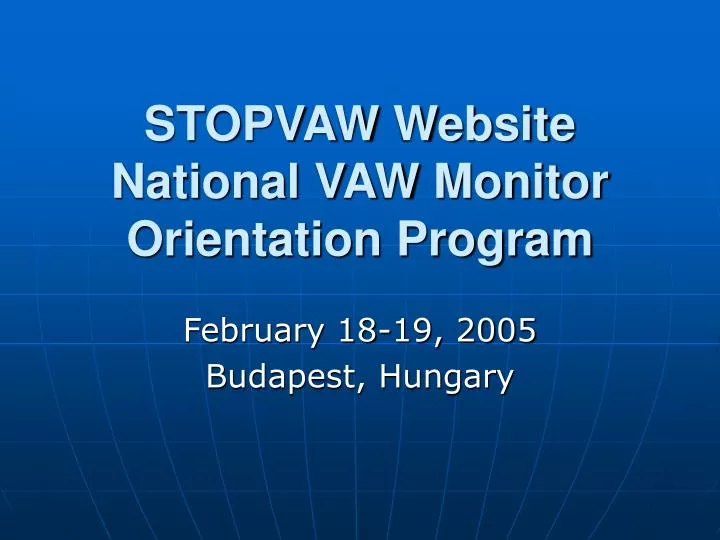 stopvaw website national vaw monitor orientation program