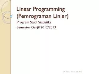 linear programming pemrograman linier